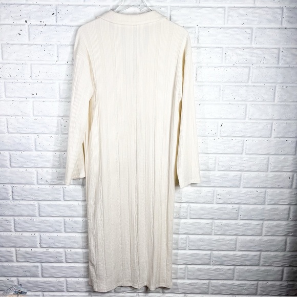 FREE PEOPLE BEACH Astr Ivory long v-neck collared Dress Cover-up - Picture 7 of 11